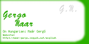 gergo maar business card
