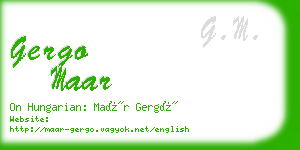 gergo maar business card